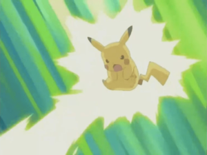 Pikachu usando rayo.