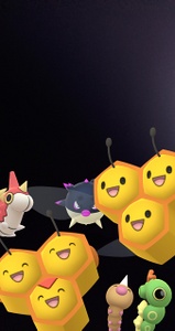 Caterpie, Weedle, Wurmple y Combee en las fotos/instantáneas