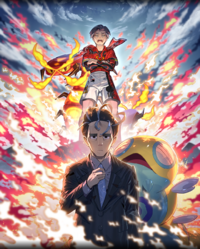 Artwork de Laureano y Naboru en Pokémon Masters EX.