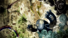 Pintura rupestre de Kyogre primigenio en el anime (SME03).