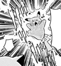 Pikachu de Isamu usando rayo en el PMSM01.