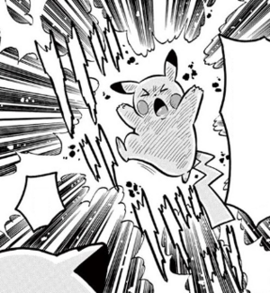 Pikachu de Isamu usando Atactrueno/Rayo en el PMSM01.