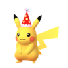 Pikachu con gorro de fiesta rojo