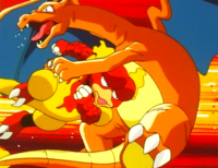 Magmar de Blaine usando cabezazo.