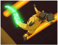 Heliolisk de Clemont/Lem usando cola dragón.