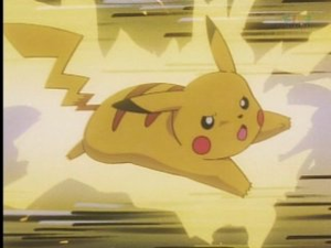 Pikachu usando rayo.