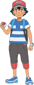 Ash en la serie Sol y Luna (Alola).