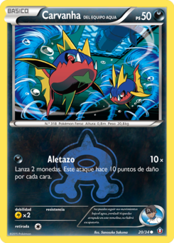 Carta de Carvanha del Equipo Aqua