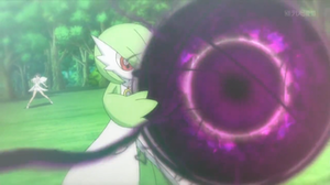 Gardevoir de Diantha/Dianta usando Bola Sombra en un flashback del EP921.