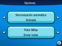 Elegir cómo enviar las Poké millas a Pokémon Global Link desde sincronizar juego.